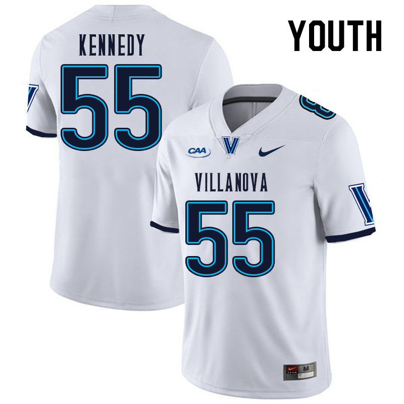 Youth #55 Mike Kennedy Villanova Wildcats College Football Jerseys Stitched Sale-White